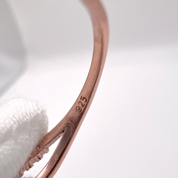 Sale $12 Firm! Rose Gold Plated over Sterling Cz Ring - Picture 7 of 17